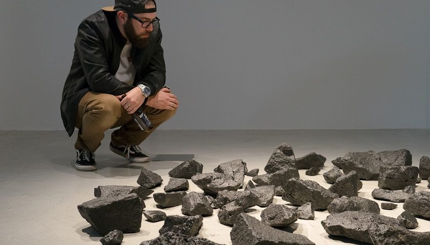 Void, curated by Emily McDaniel, Opening night at UTS 2018 with Hayley Millar-Baker artwork. Photo: Campbell Henderson