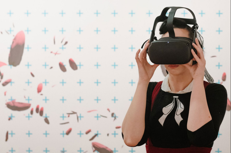 Virtually impossible. Visitor in VR at Northern Rivers Community Gallery. Photo by Ben Wyeth.