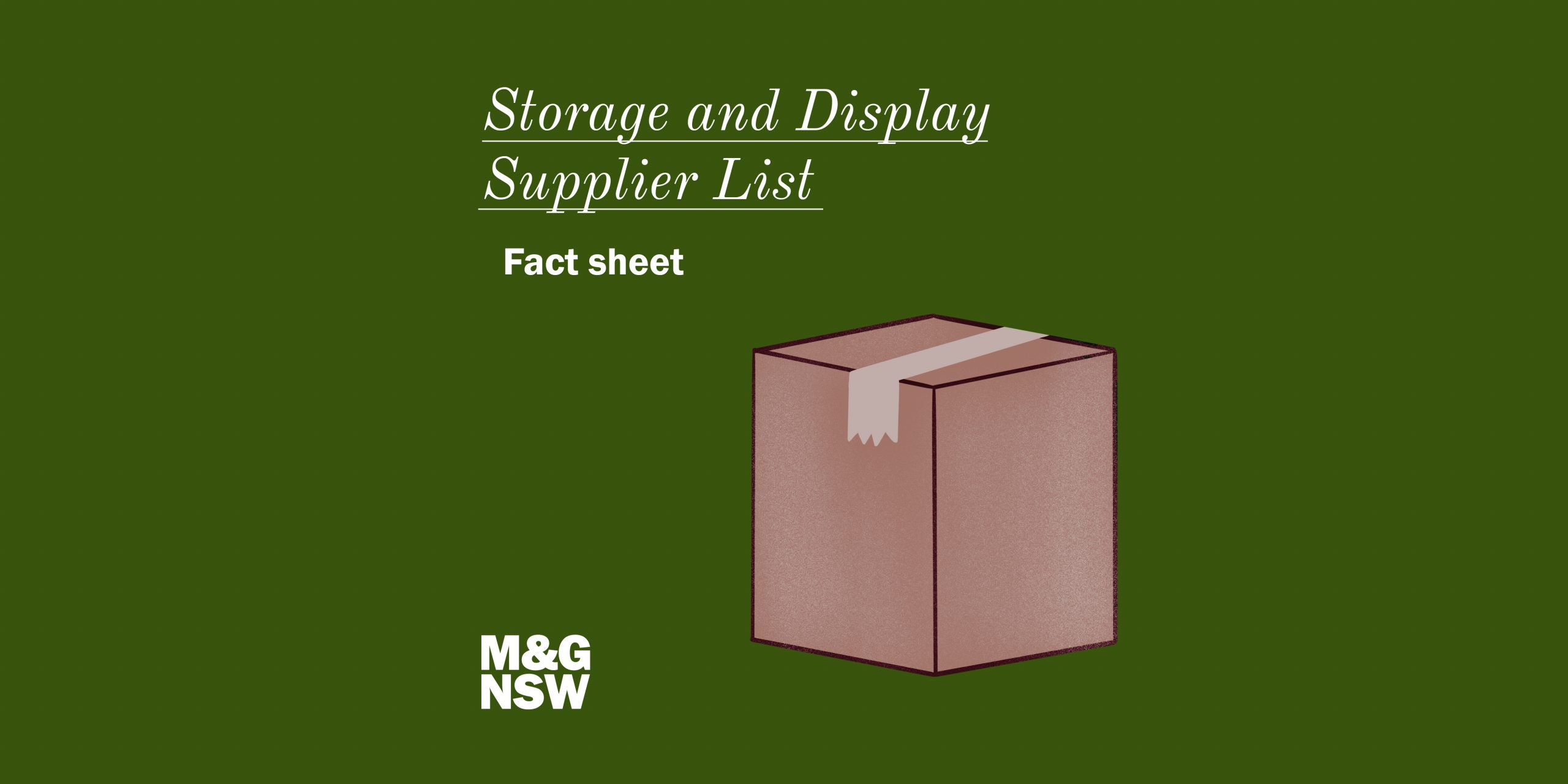 Storage and Display Supplier List MGNSW