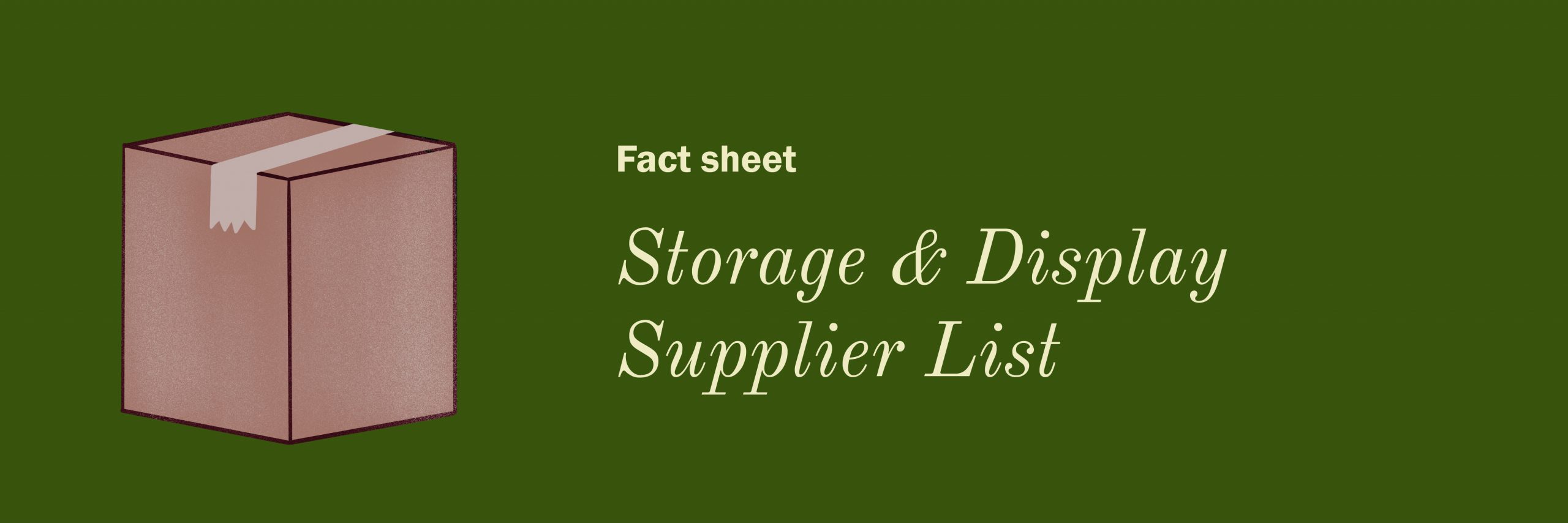 Storage and Display Supplier List MGNSW