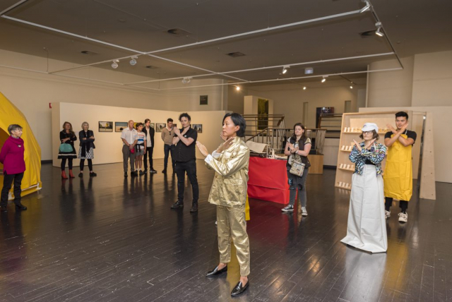 Eugenia Lim, The People’s Currency 2017, performance, Riddoch Art Gallery, Mount Gambier, 2020. Photo by Tim Rosenthal. A 4A Centre for Contemporary Asian Art and Museums & Galleries of NSW touring exhibition