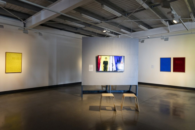 Installation view, Barbara Cleveland | Thinking Business, Pine Rivers Art Gallery, 2022