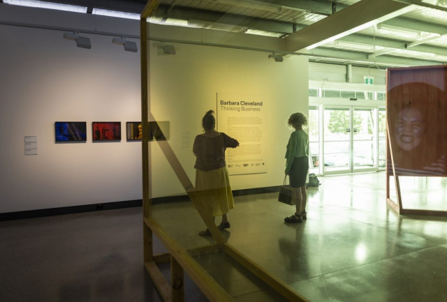 Installation view, Barbara Cleveland | Thinking Business, Pine Rivers Art Gallery, 2022