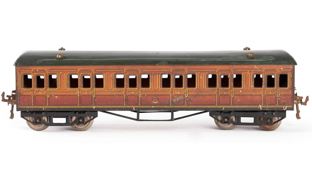 Toy railway carriage, made by Hornby, England, 1924–55. Powerhouse collection. Image: Belinda Christie