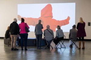 Maitland Regional Art Gallery, Art and Dementia, group tour of Female Drivers 2022, artwork Kungka Kunpu, by Iwantja Young Women’s Film Project, exhibition Image: Leighsa Cox