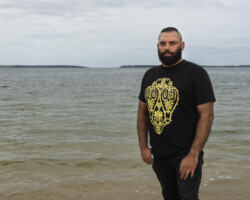 Artist Dennis Golding at Botany Bay. Photo: Garry Trinh